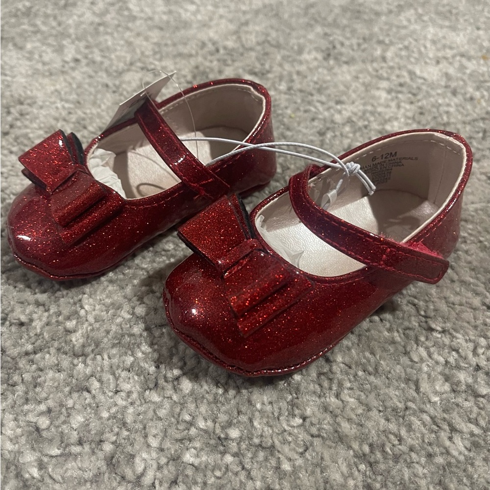 Children’s Place Red Glitter Shoes Size 6-12 months